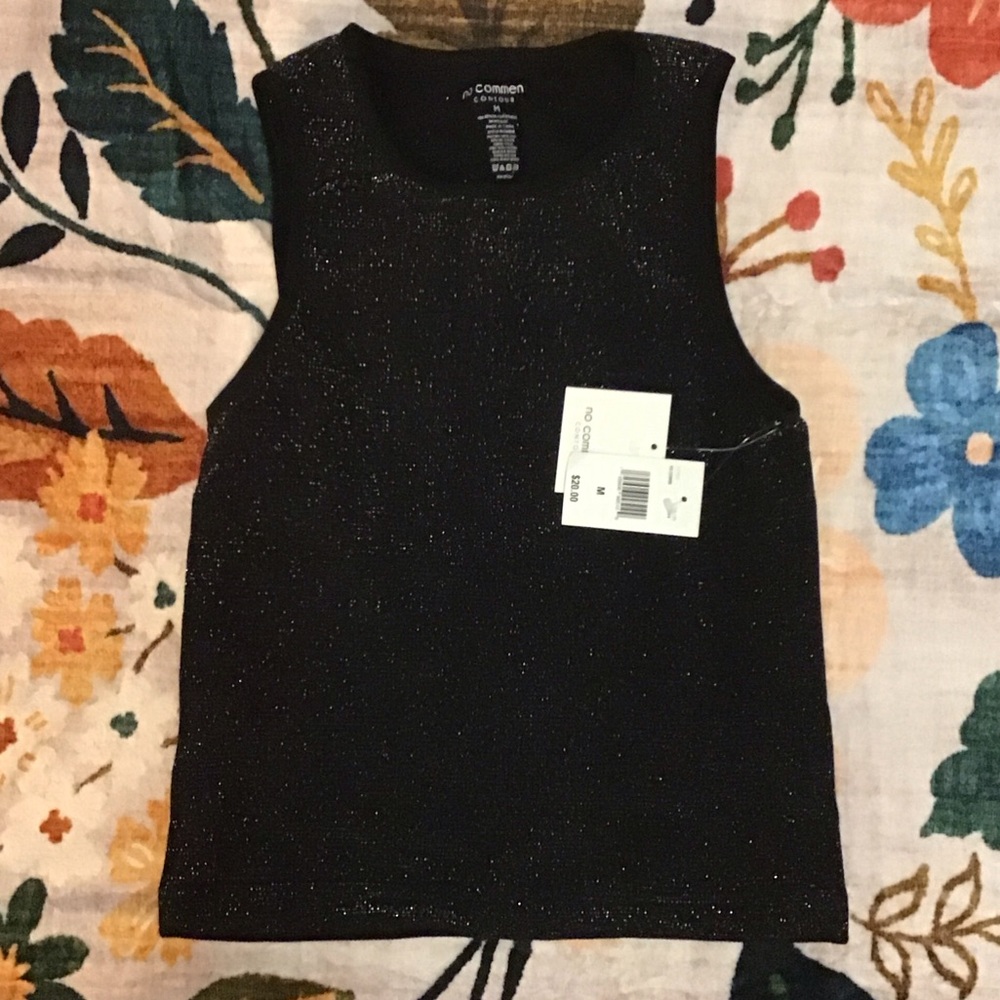 Common Black Glitter Tank Top